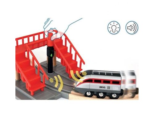 Залізниця Brio World Smart Tech с потягом і тонелями (33873)