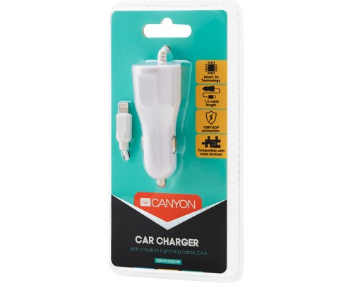 Зарядний пристрій Canyon 1xUSB car adapter (CNE-CCA033W)