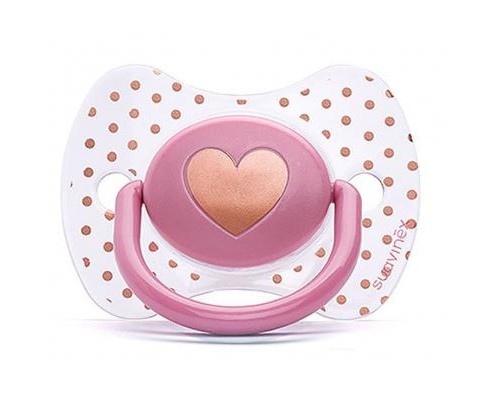 Пустушка Suavinex Чарівні історії 18 міс. 2 шт. золоте сердце (307343)