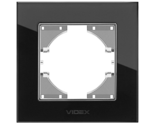 Рамка Videx BINERA чорне скло одинарна (VF-BNFRG1H-B)