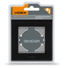 Рамка Videx BINERA чорне скло одинарна (VF-BNFRG1H-B)
