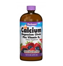 Вітамінно-мінеральний комплекс Bluebonnet Nutrition Рідкий Кальцій Цитрат Магнію + Вітамін D3, Смак ягід, 16ж (BLB-00696)