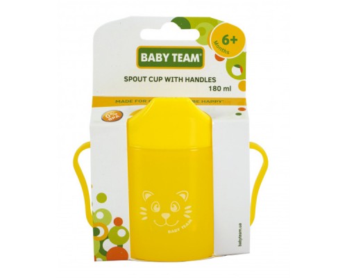 Поїльник-непроливайка Baby Team зі спаутом жовтий 180 мл (5007_желтый)