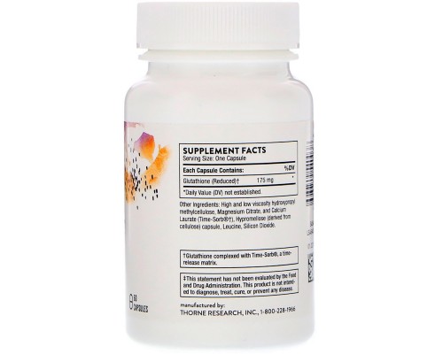 Антиоксидант Thorne Research Глутатіон, Glutathione-SR, 60 капсул (THR-54003) 