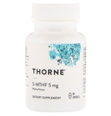 Вітамін Thorne Research Фолат, 5-МТГФ, 5-MTHF, 5 мг, 60 капсул (THR-13201)