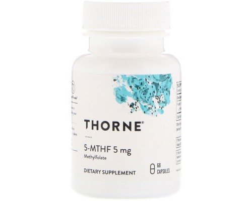 Вітамін Thorne Research Фолат, 5-МТГФ, 5-MTHF, 5 мг, 60 капсул (THR-13201)
