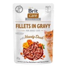 Вологий корм для кішок Brit Care Cat pouch 85 г (філе качки у соусі) (8595602540518)
