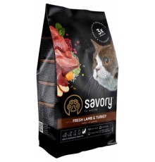 Сухий корм для кішок Savory Adult Cat Sensitive Digestion Fresh Lamb and Turkey 400 г (4820232630075)