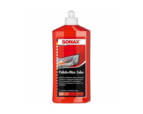 Автополіроль Sonax Polish Wax Color NanoPro red 500мл (296400)