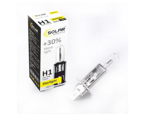 Автолампа SOLAR H1 24V 70W P14.5s Starlight+30 (2401)