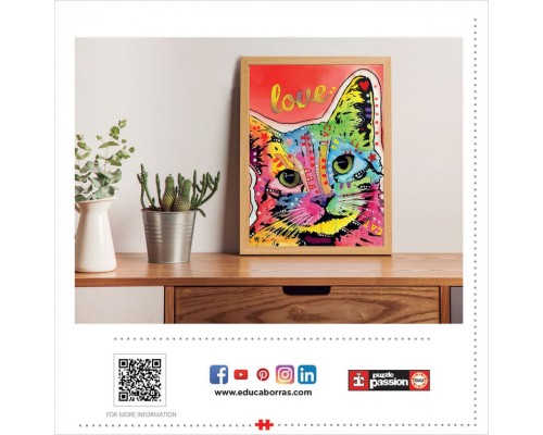 Пазл Educa Tilt Cat Love, Дин Руссо 1000 елементів (6337235)