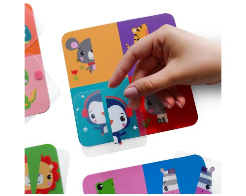 Розвиваюча іграшка Vladi Toys Гра з пластиковими картками Fisher Price Картинки-половинки (укр) (VT2100-09)
