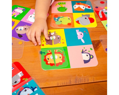 Розвиваюча іграшка Vladi Toys Гра з пластиковими картками Fisher Price Картинки-половинки (укр) (VT2100-09)