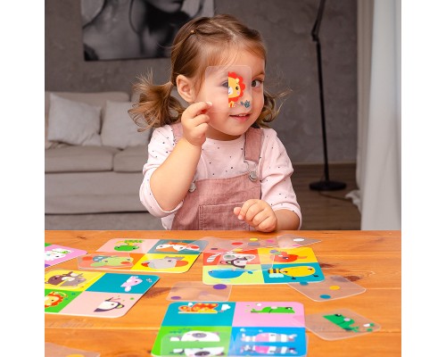 Розвиваюча іграшка Vladi Toys Гра з пластиковими картками Fisher Price Картинки-половинки (укр) (VT2100-09)