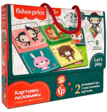 Розвиваюча іграшка Vladi Toys Гра з пластиковими картками Fisher Price Картинки-половинки (укр) (VT2100-09)