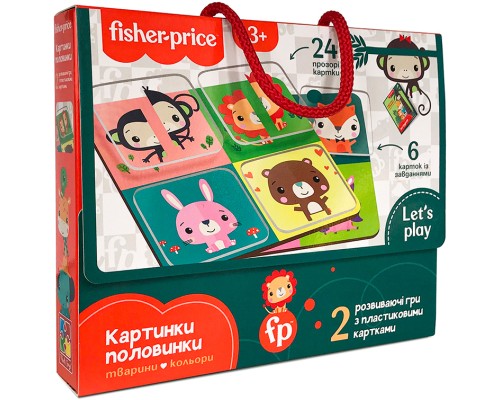 Розвиваюча іграшка Vladi Toys Гра з пластиковими картками Fisher Price Картинки-половинки (укр) (VT2100-09)
