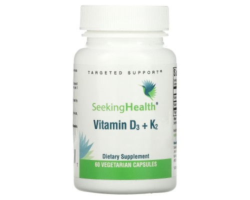 Вітамін Seeking Health Вітамін D3+K2, 5000 МО та 100 мкг, Vitamin D3+K2, 60 вегетаріанських ка (SKH-52136)