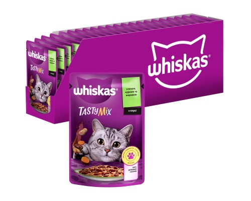 Вологий корм для кішок Whiskas TastyMix Ягня, Курка, Морква 85 г (4770608262433)