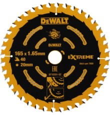 Диск пильний DeWALT EXTREME , 165 х 20, 40 z, ATB, 18 гр. (DT10301)