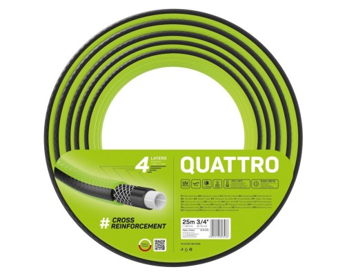 Шланг для поливу Cellfast QUATTRO, 3/4', 25м, 4 шари, до 20 Бар, -10…+50°C (10-075)