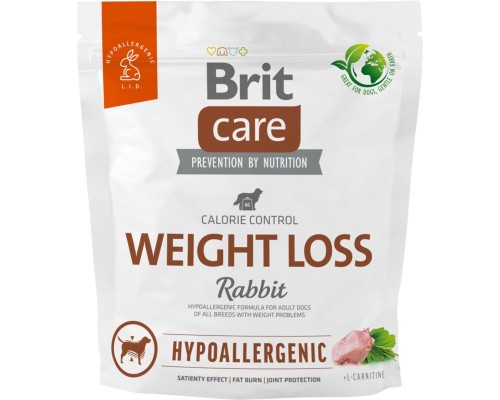 Сухий корм для собак Brit Care Dog Hypoallergenic Weight Loss з кроликом 1 кг (8595602559183)