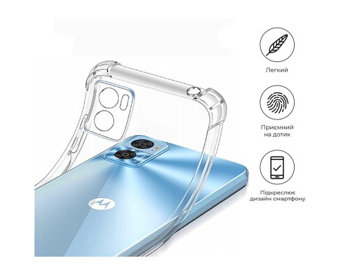 Чохол до мобільного телефона BeCover Anti-Shock Motorola Moto E22/E22i Clear (709321)