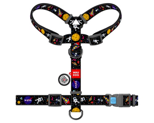 Шлея для собак WAUDOG Nylon з QR паспортом анатомічна H-подібна 
