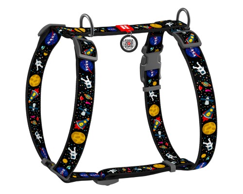 Шлея для собак WAUDOG Nylon з QR паспортом анатомічна H-подібна 