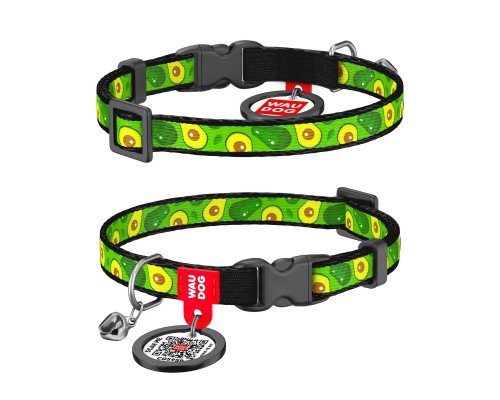 Нашийник для тварин WAUDOG Авокадо з QR паспортом XS 20-30 см (5280)