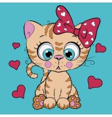 Картина по номерам Santi Рудий котик 25*25 см неонові фарби (954600)