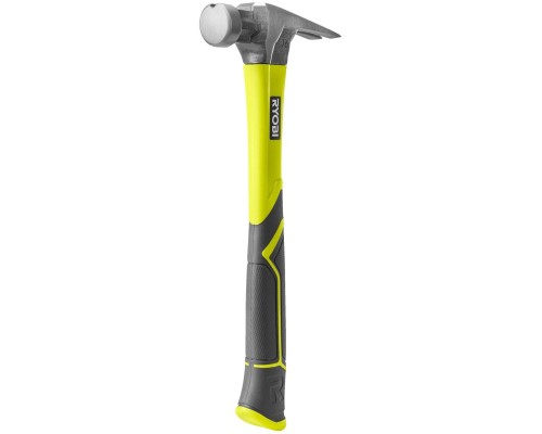 Молоток Ryobi RH16FSS, 450г, рукоятка зі скловолокна, цвяходер, магнітний тримач (5132005333)