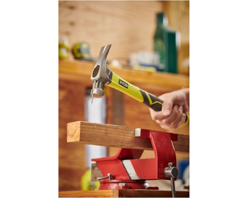Молоток Ryobi RH16FSS, 450г, рукоятка зі скловолокна, цвяходер, магнітний тримач (5132005333)