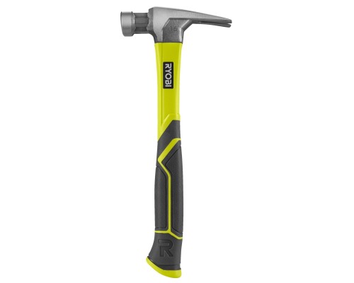 Молоток Ryobi RH16FSS, 450г, рукоятка зі скловолокна, цвяходер, магнітний тримач (5132005333)