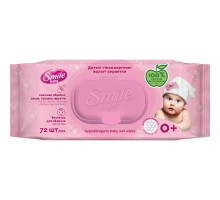Дитячі вологі серветки Smile baby для новонароджених з клапаном 72 шт (4823071617870)