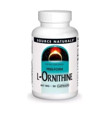 Амінокислота Source Naturals Орнітин, 667 мг, L-Ornithine, 50 капсул (SN1641)