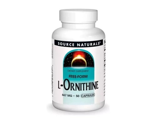Амінокислота Source Naturals Орнітин, 667 мг, L-Ornithine, 50 капсул (SN1641)
