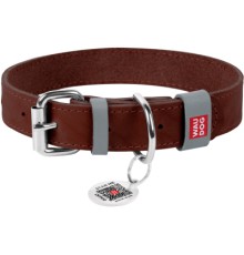 Нашийник для тварин WAUDOG Classic шкіряний 35 мм х 46-60 см коричневий (02396)