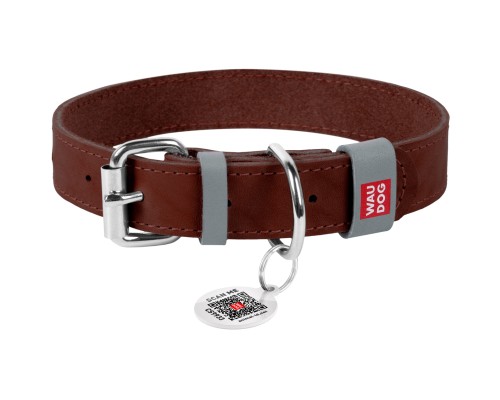 Нашийник для тварин WAUDOG Classic шкіряний 35 мм х 46-60 см коричневий (02396)