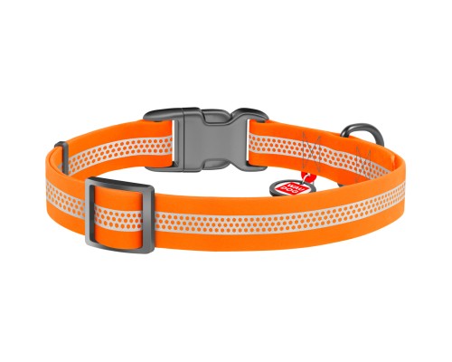 Нашийник для тварин WAUDOG Waterproof пластикова пряжка S Ш 15 мм Д 25-35 см помаранчевий (26164)
