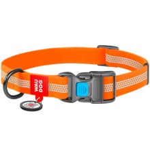 Нашийник для тварин WAUDOG Waterproof пластикова пряжка S Ш 15 мм Д 25-35 см помаранчевий (26164)