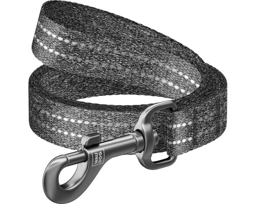 Повідок для собак WAUDOG Re-cotton світловідбивний L-XXL Ш 25 мм Д 150 см сірий (401611)