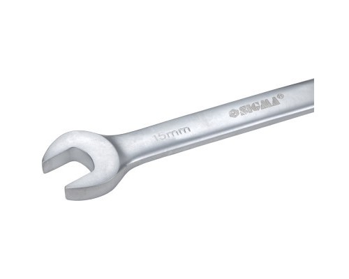 Ключ Sigma ріжково-накидний з тріскачкою 15мм CrV satine (6022151)