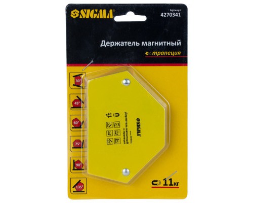 Магніт для зварювання Sigma трапеція 11кг 78x32x47x28.5мм (30,45,60,90,75,135 °) (4270341)