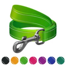 Повідок для собак WAUDOG Nylon Mono, світловідбивний S салатовий (52175)