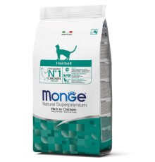 Сухий корм для кішок Monge Cat Hairball зі смаком курки, кукурудзи та рису 5 кг (8009470125548)