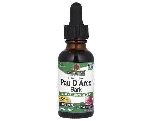 Трави Nature's Answer Кора Д'арко, без спирту, 2000 мг, Pau D'Arco Bark, Alcohol-Free, 30 мл (NTA-00652) Трави Nature's Answer Кора Д'арко, без спирту, 2000 мг, Pau D'Arco Bark, Alcohol-Free, 30 мл (NTA-00652)