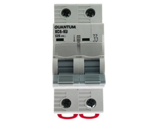 Автоматичний вимикач Quantum 2п С 25А MCB 6kA (8904 / KC6-K/ C/2P/25A-6k)