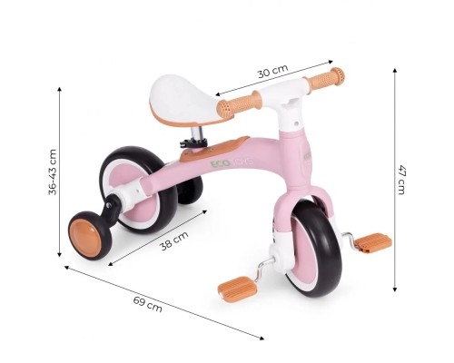 Біговел Ecotoys Велосипед 3 в 1 Freedom Pink (LC-V1359 PINK)