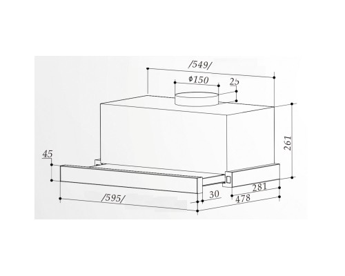 Витяжка кухонна Interline SHARK PLUS BL/S A/60