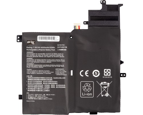 Акумулятор до ноутбука ASUS VivoBook S460UA (C21N1701) 7.6V 4000mAh PowerPlant (NB432080)
